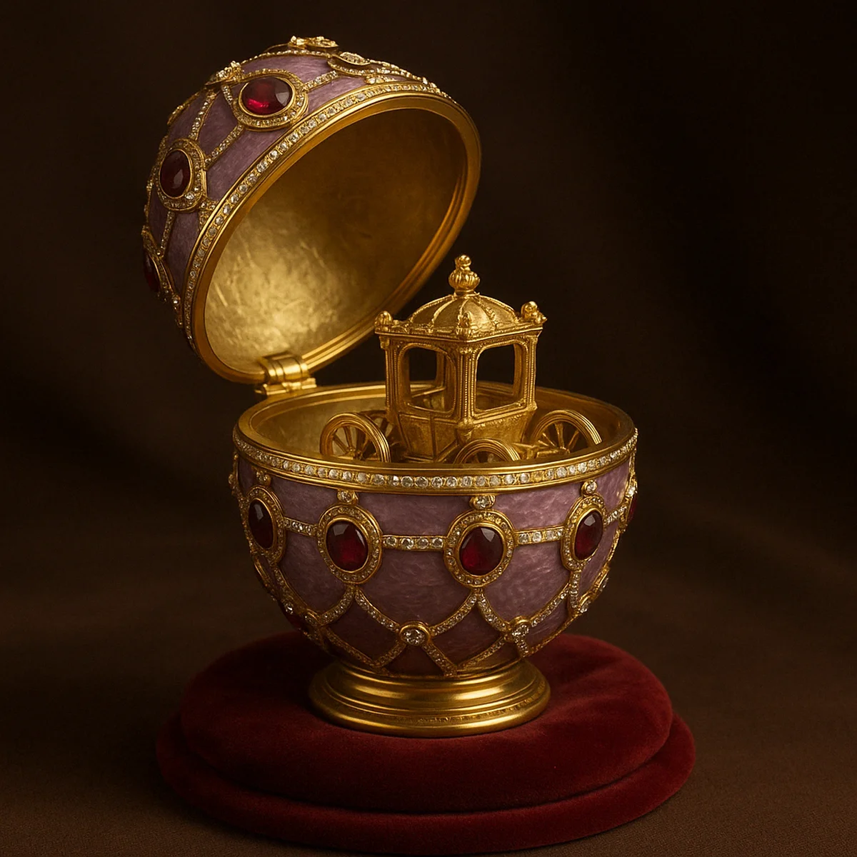 Fabergého vajce je luxusné veľkonočné vajce zdobené drahokamami a zlatými detailmi, vytvorené pre ruského cára